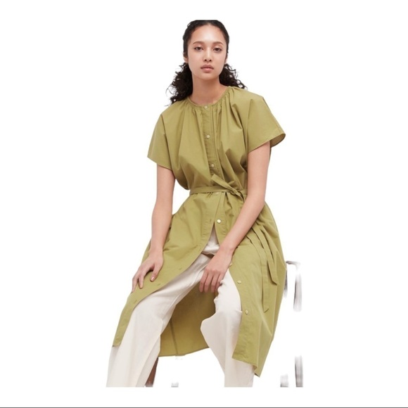 cotton Dobby Belted Dress HANA TAJIMA FOR UNIQLO yellow - Picture 3 of 14